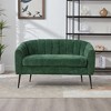 KWPZQEB 50.2" Loveseat, Chenille Upholstered Sofa with Channel Tufted Back, Modern Glam Small Settee with Metal Legs for Bedroom, Living Room - 2 of 4
