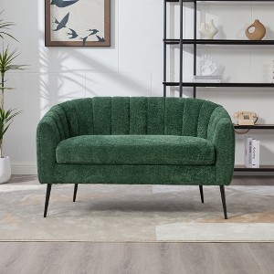 Upholstered Accent Chair Mini Loveseat Armchair 2-Seater Sofa Couch Lounge Chair - ModernLuxe - 1 of 4