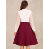 Allegra K Women's Pleated Button Decor High Waist Casual Office Swing Midi Skirts - 3 of 4