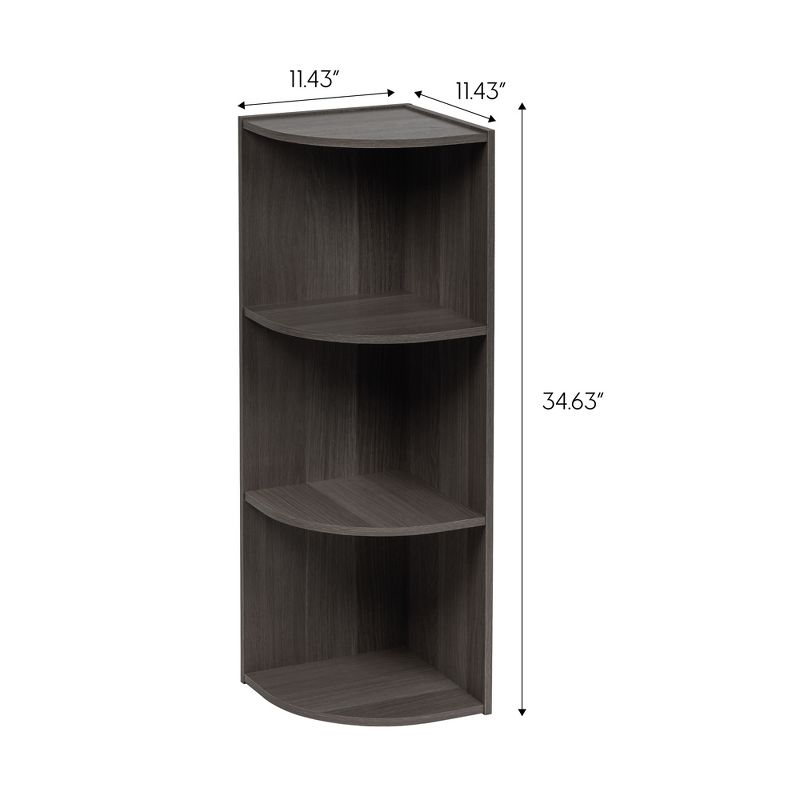 IRIS USA 3-Tier Small Spaces Corner Wood Bookshelf Storage, 4 of 5