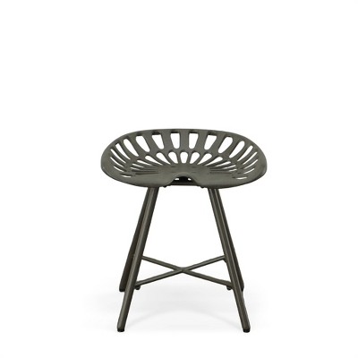 Vintage Industrial Gray Cast Iron Tractor Seat Bench