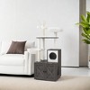 Modern Cat Tree with Litter Box Enclosure - 2-in-1 Cat Tower, 55.1-Inch Cat Condo with Scratching Posts, Removable Pompom Sticks - 2 of 4