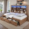 AMERLIFE Daybed with Bookcase Headboard, USB-C Charging, RGB Lights & 3 Drawers - 3 of 4
