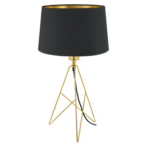 1-Light Camporale Table Lamp with Interior Fabric Shade Gold - EGLO: Modern 22" Bedroom Nightstand Lamp, ETL Listed - 1 of 3