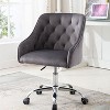 Velvet Desk Chair, Swivel Home Office Chair with Wheels and Gold Metal Base – The Pop Home - 2 of 4