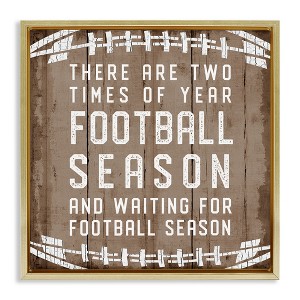 Stupell Industries Time of Year Football Season Floating Frame Canvas Art, Gold, 25" x 25" - 1 of 4