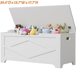 Storage Chest Wooden Toy Storage Bench, Modern Style Lift-Top Toy Chest with Safety Hinge for Entryway Supports 300 Lb - 1 of 4