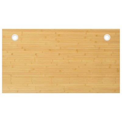vidaXL Bamboo Desk Top Tabletop - 43.3"x23.6"x1.6" with Cable Holes, Sturdy Varnished Surface for Office, Study