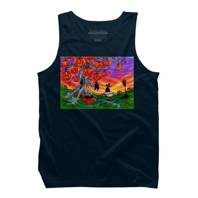Men's Design By Humans WAITING FOR HALLOWEEN By Buddyforme Tank Top