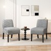 Tangkula 4PCS Armless Accent Chair w/ Rubber Wood Legs Modern Vanity Chair for Bedroom - 2 of 4