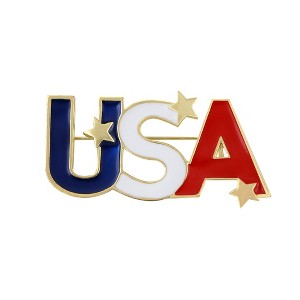 Anna-Kaci American Flag USA Sparkly Crystal Rhinestone 4th of July  Pin Brooch - 1 of 4