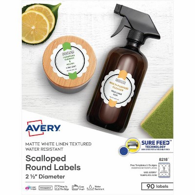 Avery - Multipurpose Label - Matte White - Paper - 2 1/2 in. - 90 Per Pack