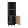 YOOCOZZ Corner Bar Single Door Cabinet Two Shelves, Ten Built-in Wine Rack, Two Interior Shelves - Black - 2 of 4