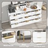 Sideboard 62.9", White Buffet Cabinet with 9 Drawers, Modern Storage for Living Room, Bedroom and Kitchen - 3 of 4