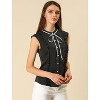 Allegra K Women's Cute Tie Neck Sleeveless Ruffle Button Down Chiffon Summer Shirt - 2 of 4
