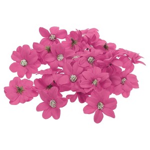 Unique Bargains Faux Silk Multi-layered Handmade Artificial Flowers Purple White Pink Bulk - 1 of 4