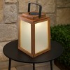 ALOADECOR H11" Farmhouse LED Solar Lantern with Wood Frosted Glass Ourdoor Garden Decorative Hanging Lanterns for Outside Camping - 2 of 4