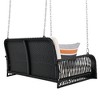 NAYSAYE Patio Swing PE Wicker 2 Seater Porch Swing with Cushions and Chains for Backyard Relaxation, Beige and Black, 23.03"*21.25"*35" - 3 of 4