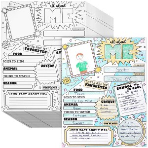 Juvale 30 Pack Kids All About Me Classroom Posters for Kindergarten, Elementary School Students, 17 x 22 In - 1 of 4