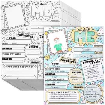Juvale 30 Pack Kids All About Me Classroom Posters for Kindergarten, Elementary School Students, 17 x 22 In