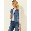 Allegra K Women's Sleeveless Moto Zip Up Classic Jeans Denim Vest - 3 of 4