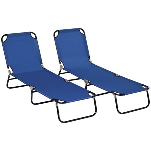 Outsunny Folding Chaise Lounge Pool Chairs Set Of 2 Outdoor Sun