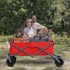 VisioGear Utility Park Garden Cart Tool Customized Color Folding Camping Trolley Outdoor Picnic Beach Wagon, Red, 44.09"*18.51"*20.47" - 4 of 4