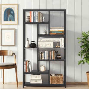 MAYEERTY 79" Tall Bookshelf, 7-Tier 10 Open Display Shelves, Home Office - 1 of 4