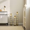 24/28.7/33.5 "Oversized Floor vase Set of 3 large metal glazed Vintage Grey oversized vase Living Room Bedroom Family Farmhouse - 4 of 4