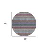 Taupe Purple And Blue Striped Washable Indoor Outdoor Area Rug - 3 of 4