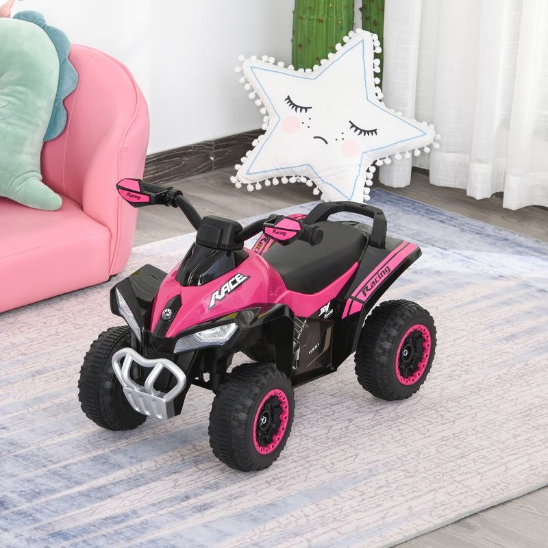 Aosom NO Power Ride on Push Car for Kids 4 Wheels Foot-to-Floor Sliding Walking ATV Toy with Music and Light for 18-36 Months, 3 of 11