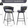 QingMoon Swivel Bar Stools Set of 2, Linen Upholstered Barstools, Modern Counter Height Chairs with Adjustable Non-Slip Foot Mat for Kitchen Island - 4 of 4