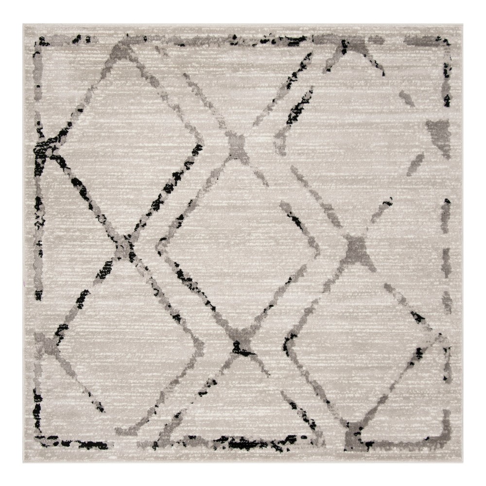 6'7inx6'7in Square Nayla Loomed Rug Ivory/Gray Square - Safavieh