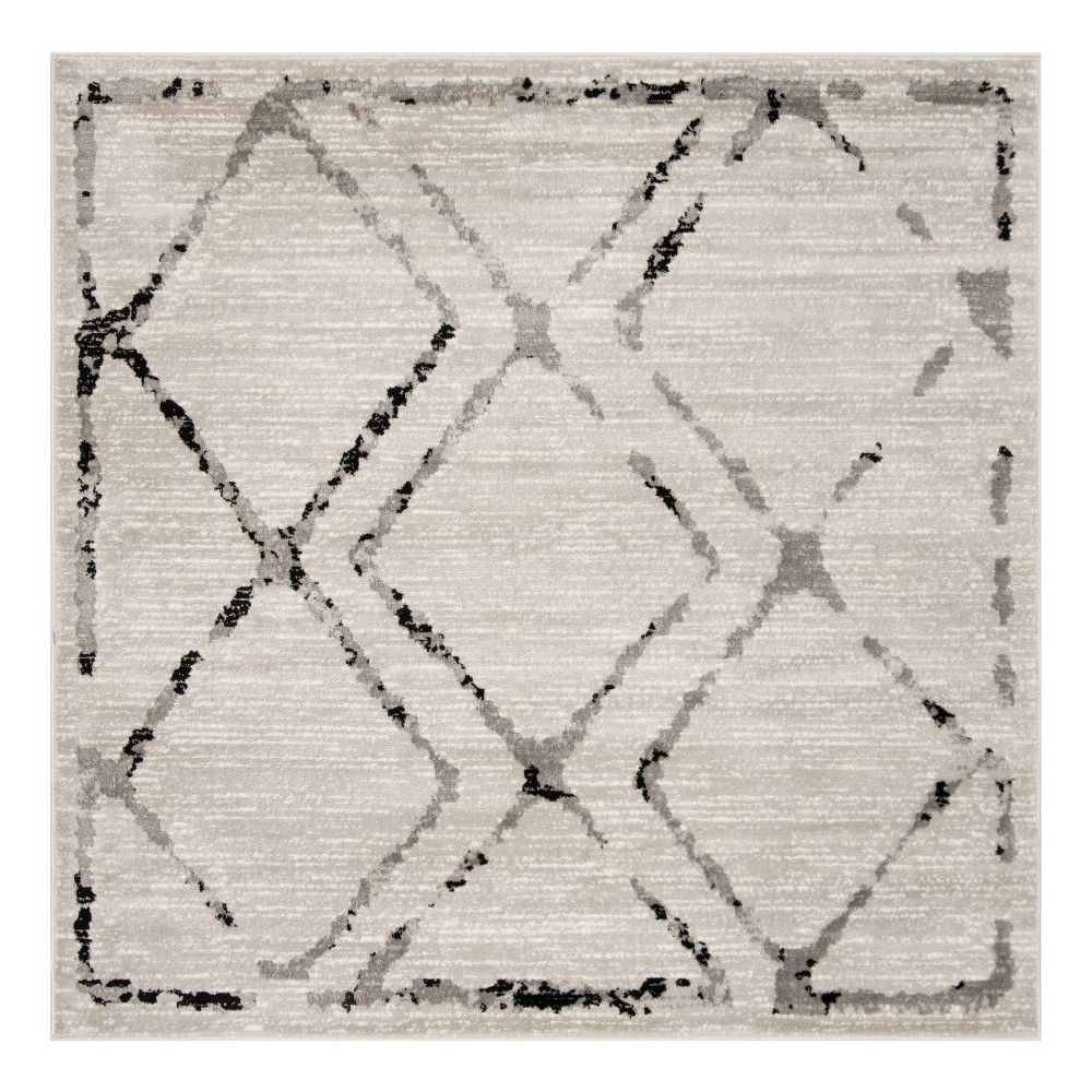 6'7inx6'7in Square Nayla Loomed Rug Ivory/Gray Square - Safavieh