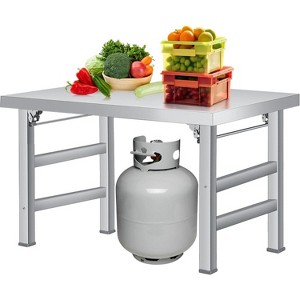 Nasitip Silver Folding Stainless Steel Table, Single Tier Workstation, 520 lb Capacity, Commercial Folding Prep Table - 1 of 4