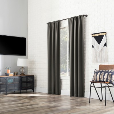 Sun Zero Gray Blackout Rod Pocket Curtain Panel 40" x 63"