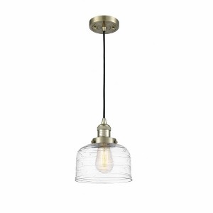 Bell - 1 Light Cord Hung Mini Pendant In Industrial Style-10 Inches Tall and 8 Inches Wide - 1 of 1