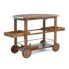 NAYSAYE Bar Serving Cart Modern Industrial Wood and Aluminum Design with Storage and Wheels for Dining Room , Brown, 35.5"*35.5"*29.5" - 3 of 4