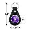 Winona State University Warriors Logo Black Leather Keychain - 2 of 4