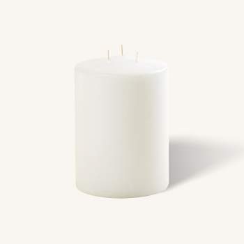 Hyoola White 3 Wick Pillar Candle - 4.75" x 6"