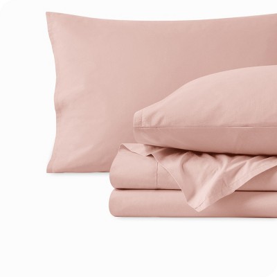 Luxurious Organic Cotton Percale Queen Sheet Set in Dusty Pink