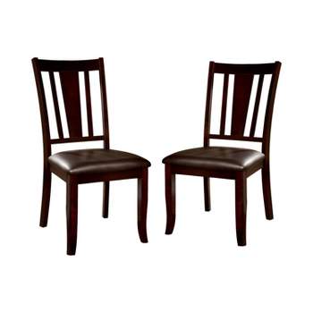 Set of 2 Glaivewood Barred Back Leatherette Padded Side Chair Espresso - HOMES: Inside + Out
