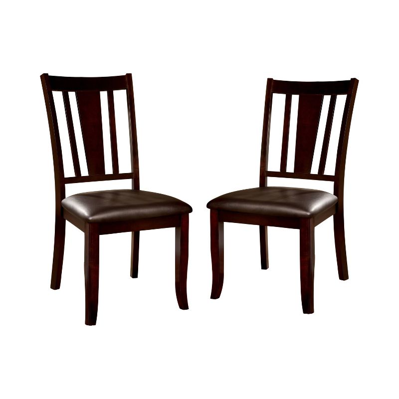 Set of 2 Glaivewood&#160;Barred Back Leatherette Padded Side Chair Espresso - HOMES: Inside + Out, 1 of 5