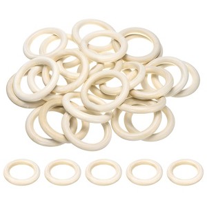 Unique Bargains Smooth Natural Unfinished Small Solid Wood Craft Ring 50 Pcs - 1 of 4