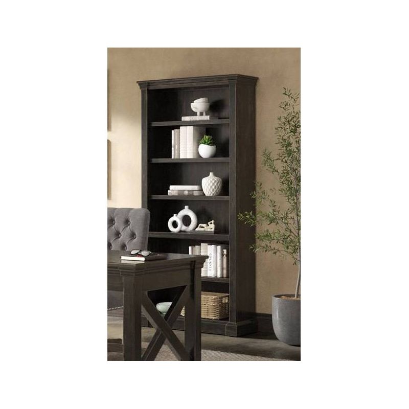 78&#34; Kingston Traditional Wood Open Bookcase Dark Brown - Martin Furniture, 5 of 7