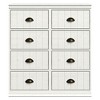 Heynemo Fluted 4 Drawer Dresser Set of 2, Wood Chest of Drawers, White 8 Drawer Dresser for Bedroom, Modern Dresser Organizer, White - 3 of 4