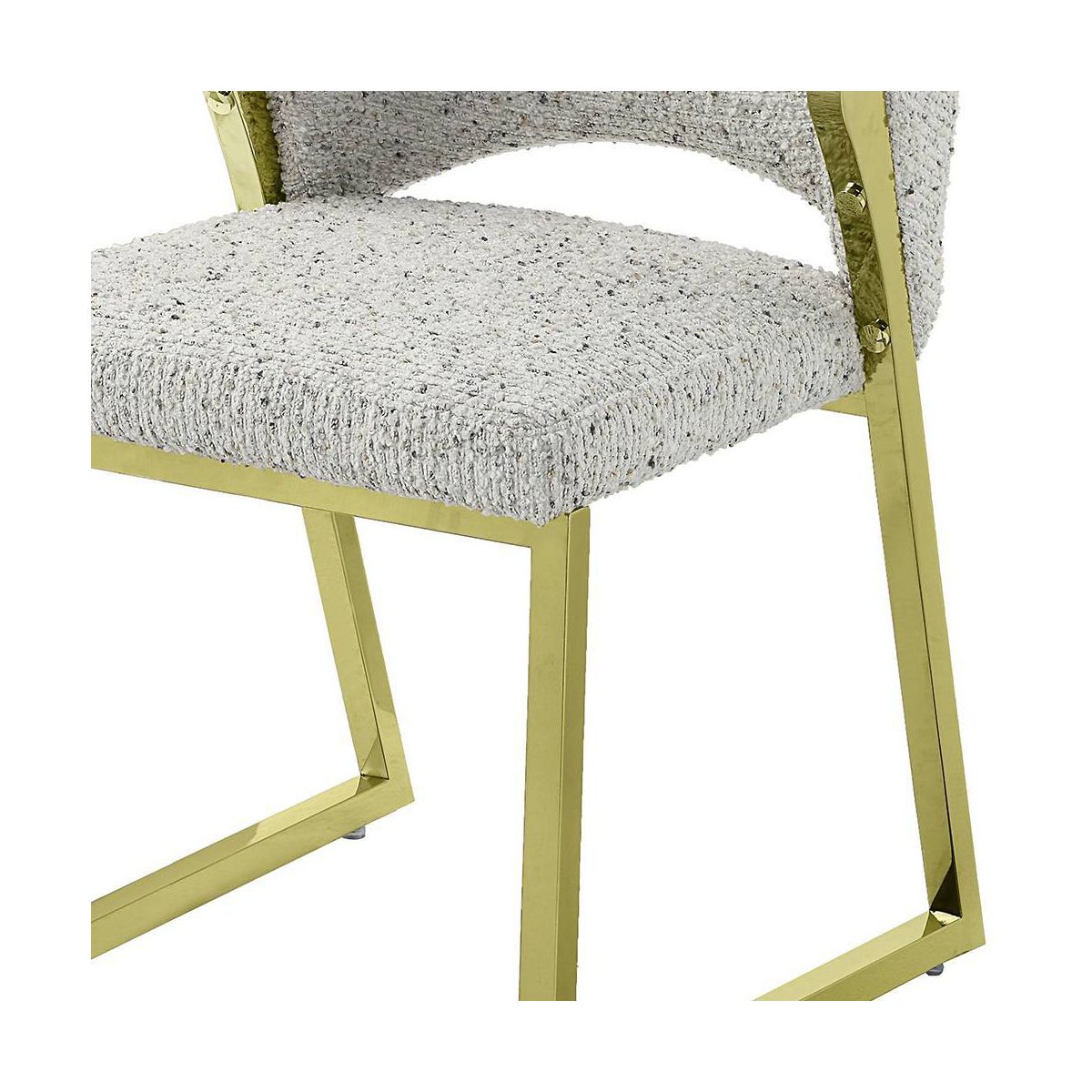 Acme Furniture Galdesa Dining Chair Teddy Faux Shearling/Gold Finish - thumbnail 6
