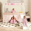 Racxily Metal Junior House Twin Loft Bed with Slide and Curtain Set - 4 of 4