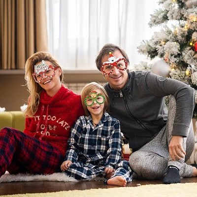 36 Pcs Christmas Glasses Frames with 9 Different Styles Paper Christmas Glasses Decroation, for Adults and Kids