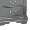 Royal Hampton Nightstand, 2 Drawers, Light Gray Solid Wood, Nickel Drop Handles - 3 of 4